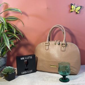 JOY & IMAN TAN PEBBLE LEATHER HANDBAG